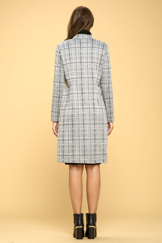 Plaid Open Coat 1