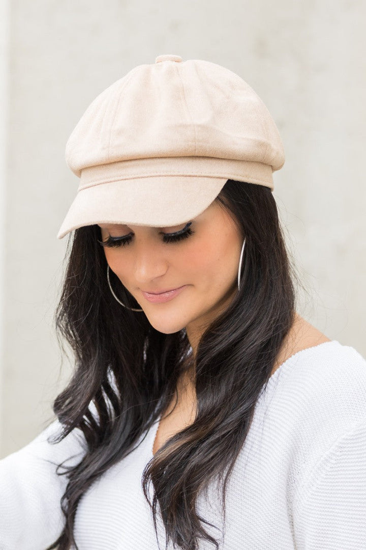 Suede Newsboy Cap | Anekay