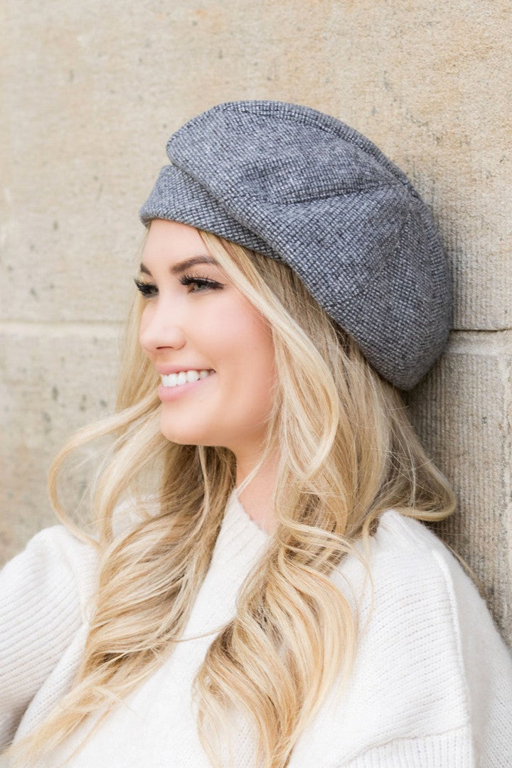 Cream Fold Over Beret | Anekay