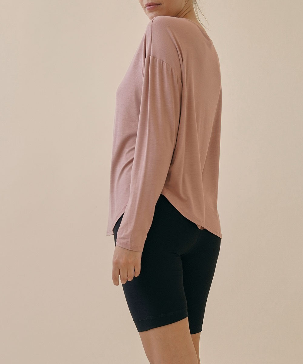 Olive Bamboo Dolman Long Sleeve Top