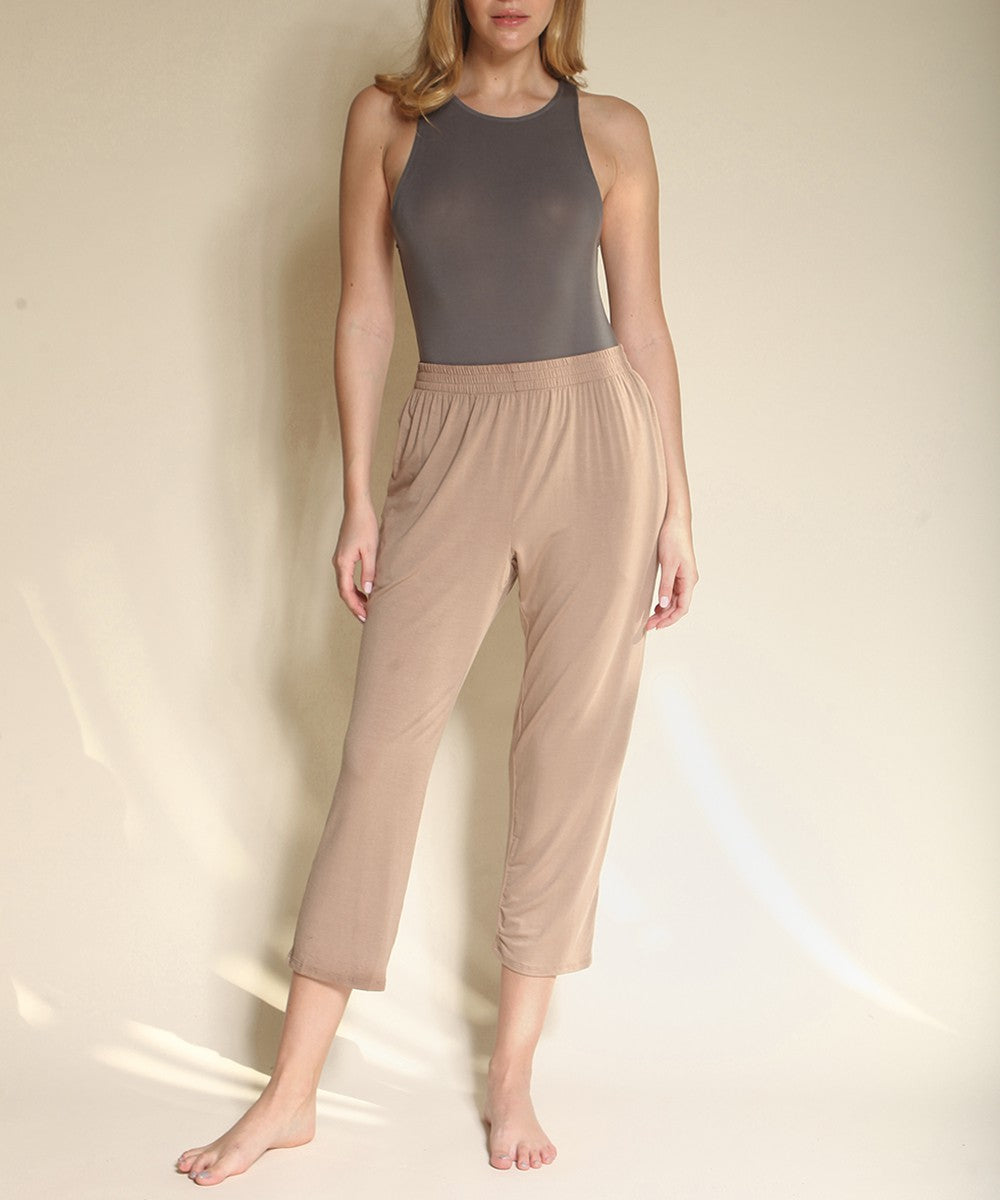 Ivory Bamboo Halter Neck Bodysuit