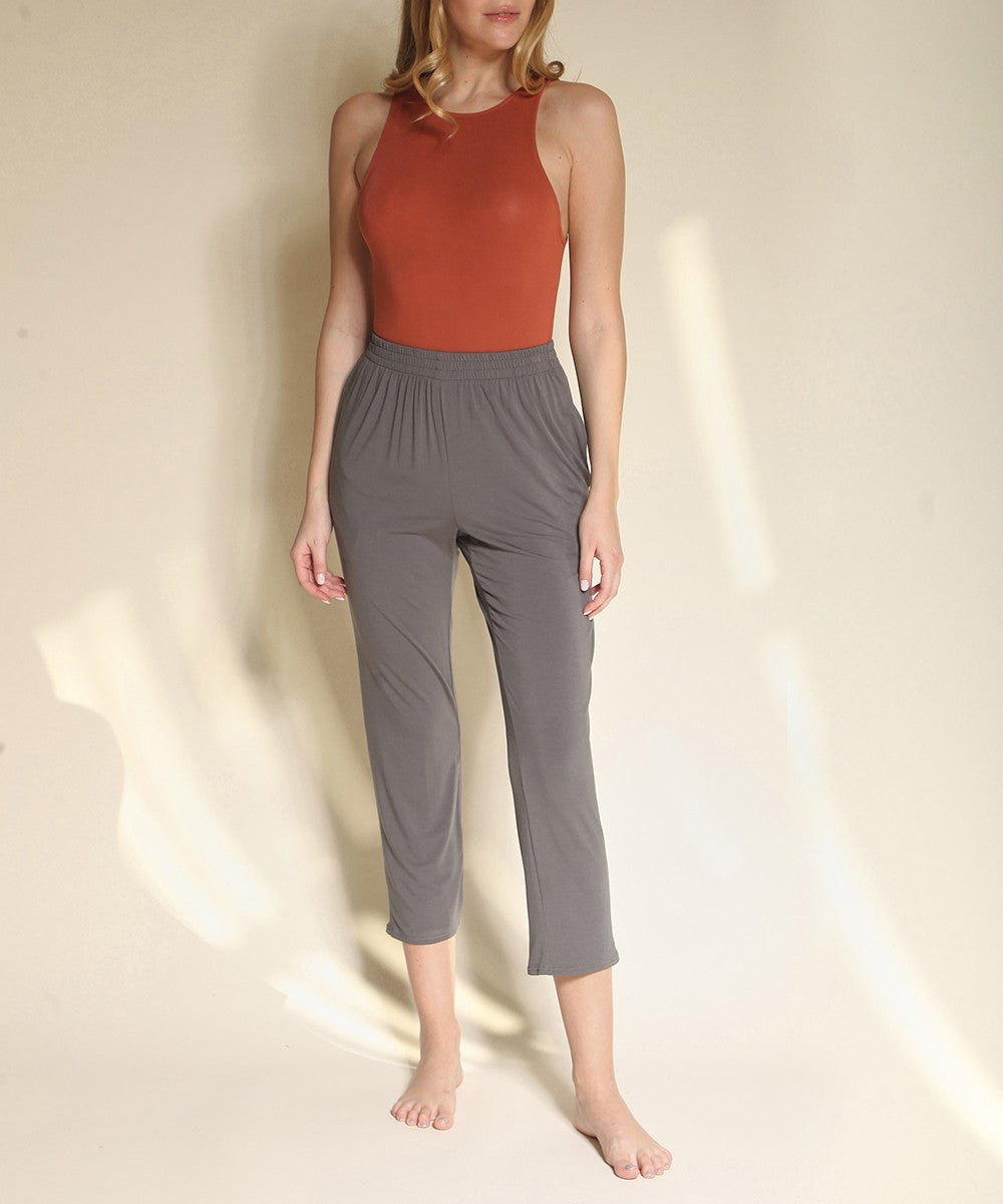 Taupe Bamboo Halter Neck Bodysuit