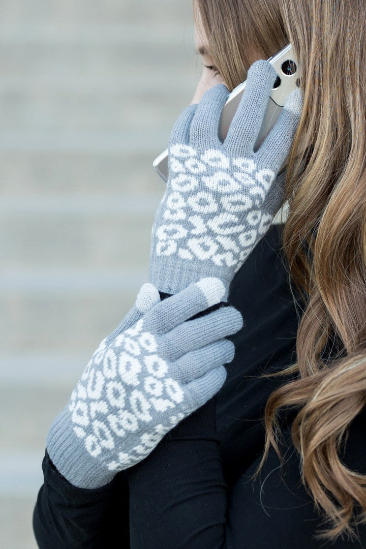 Leopard Stretch Touch Gloves | Anekay
