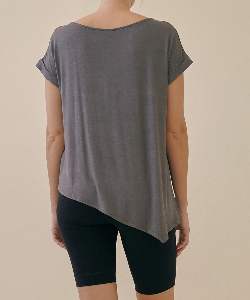 Black Bamboo Assymestric Tunic