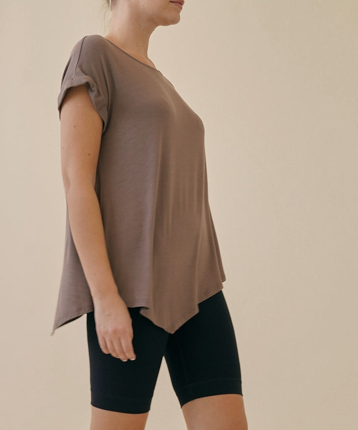 Black Bamboo Assymestric Tunic