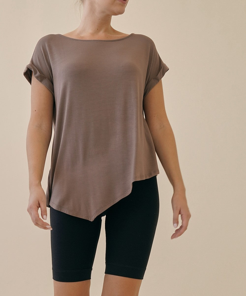 Dull Grey Bamboo Assymestric Tunic