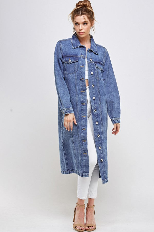 Light White Non Stretch Third Quarter Denim Jacket