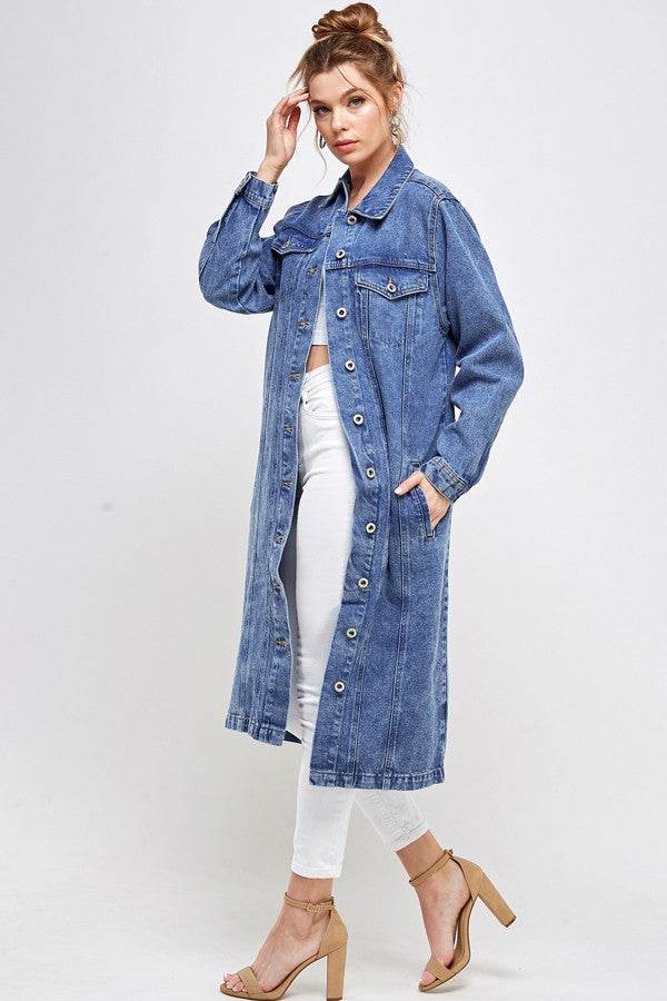 Light White Non Stretch Third Quarter Denim Jacket