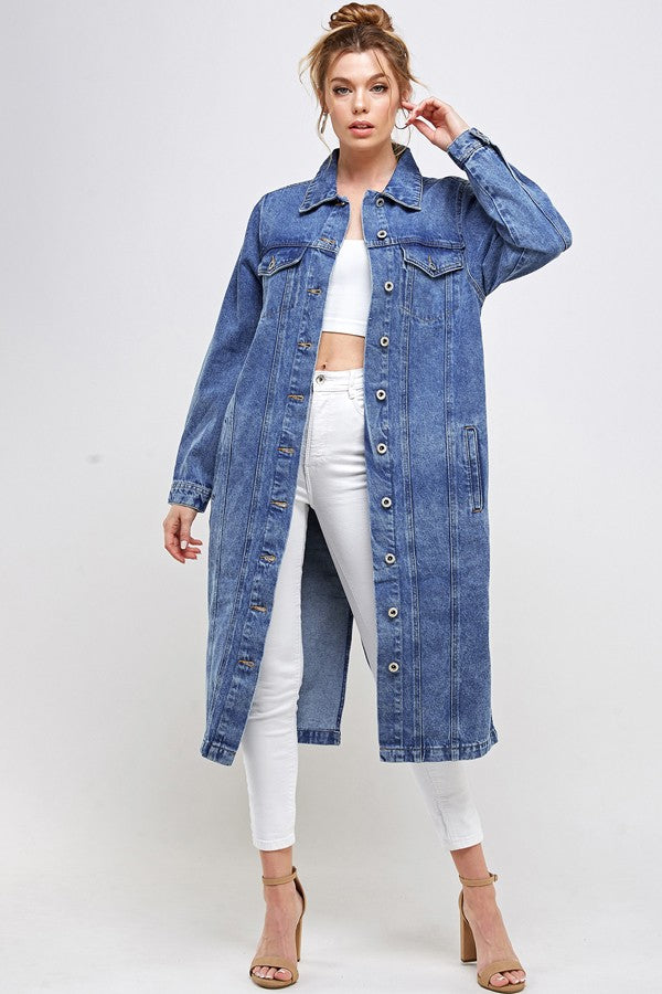 Dark White Non Stretch Third Quarter Denim Jacket