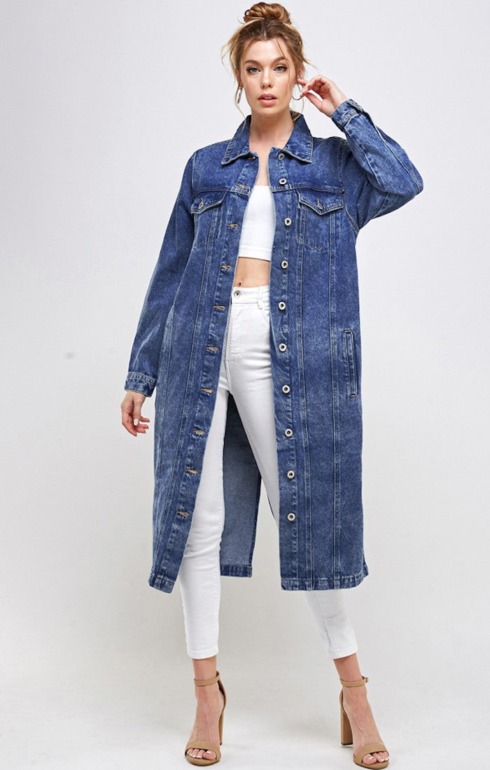 Medium White Non Stretch Third Quarter Denim Jacket