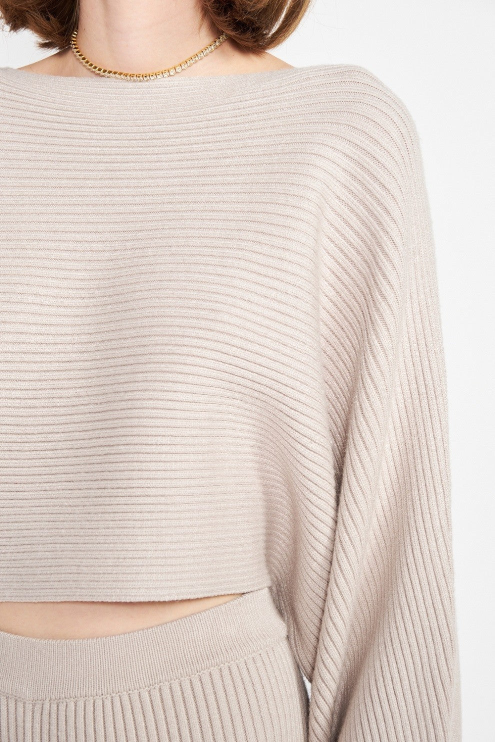 Dolman Sleeve Cropped Sweater
