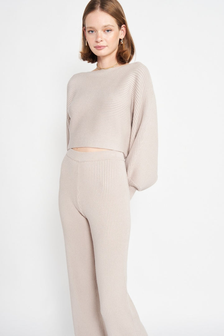 Dolman Sleeve Cropped Sweater