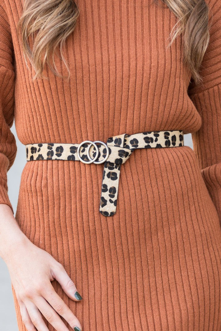 Leopard Double O Ring Belt | Anekay