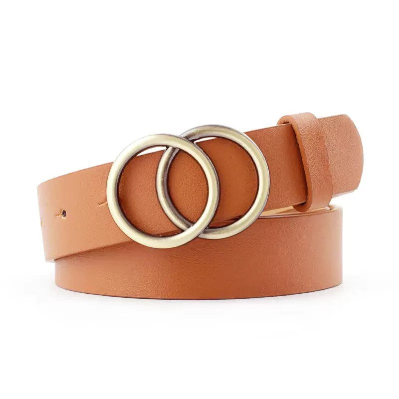 Brown Double O Ring Belt | Anekay