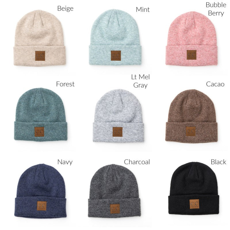 Black Cc Heathered Boyfriend Beanie | Anekay