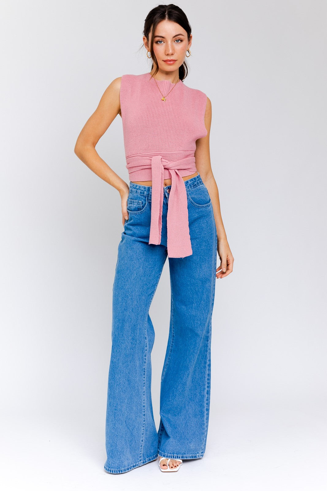 Multi Tie Convertible Sweater Tank