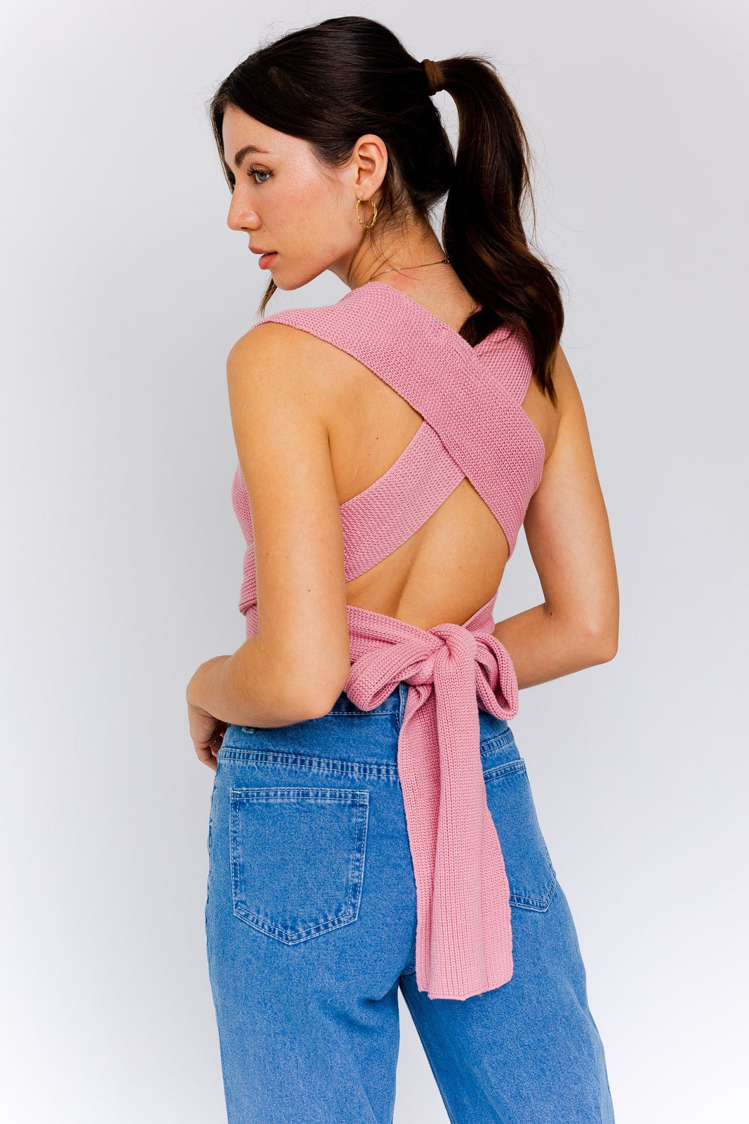 Multi Tie Convertible Sweater Tank