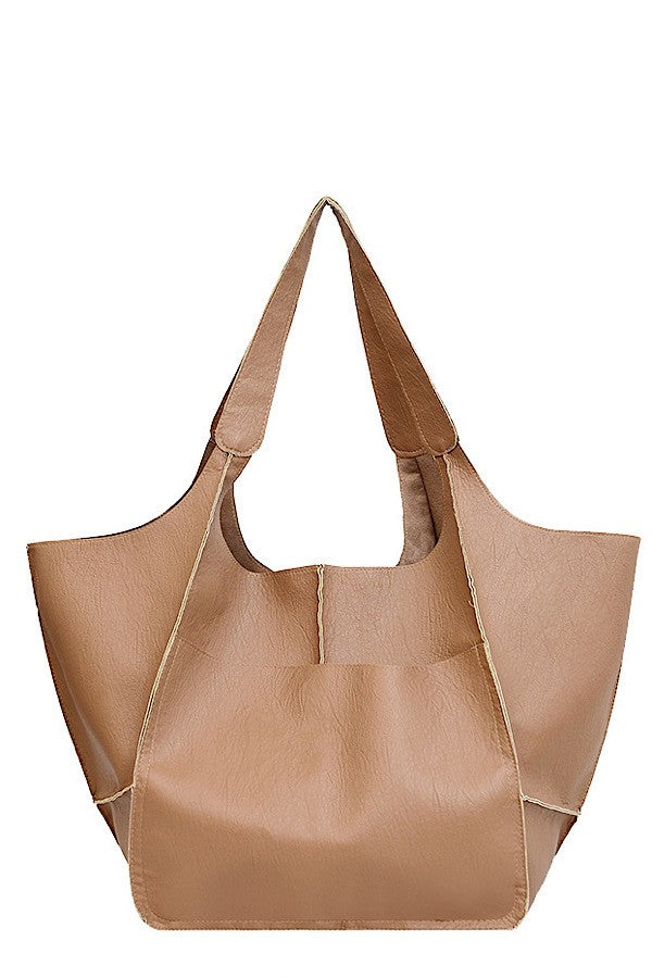 Camel Large Tote Shoulder Bag