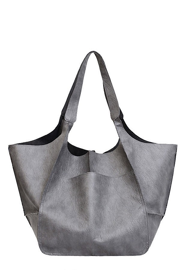 Grey Large Tote Shoulder Bag