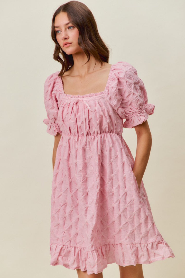 So Me Texture Woven Ruching On Bust Mini Dress 1