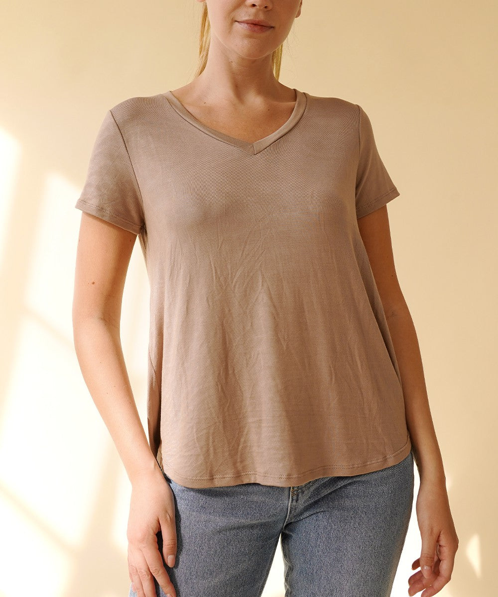 Olive Bamboo Classic V Top