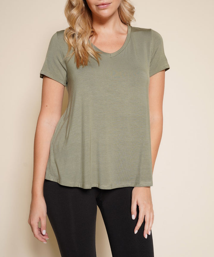 Olive Bamboo Classic V Top