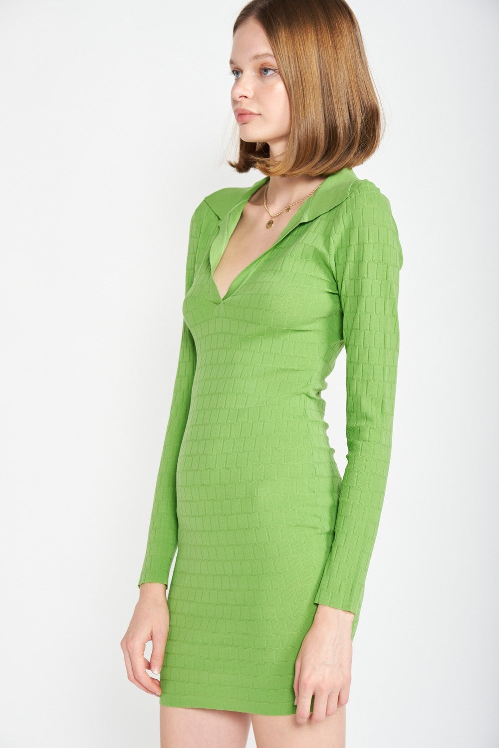 Bodycon Collared Mini Dress