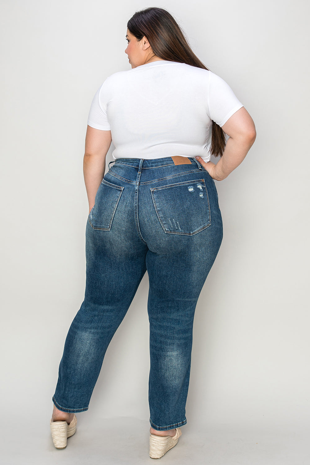Dark Judy Blue Full Size Tummy Control High Waist Slim Jeans
