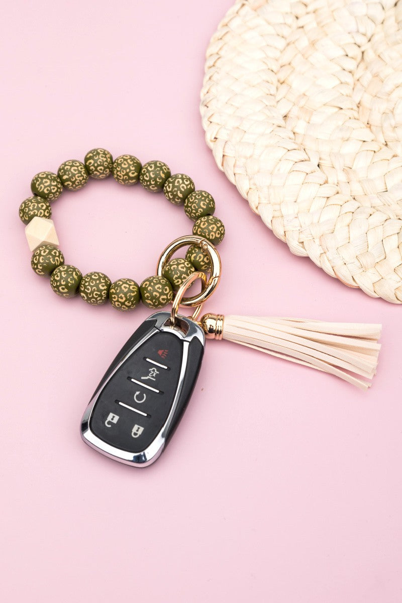 Leopard Beaded Key Ring | Anekay