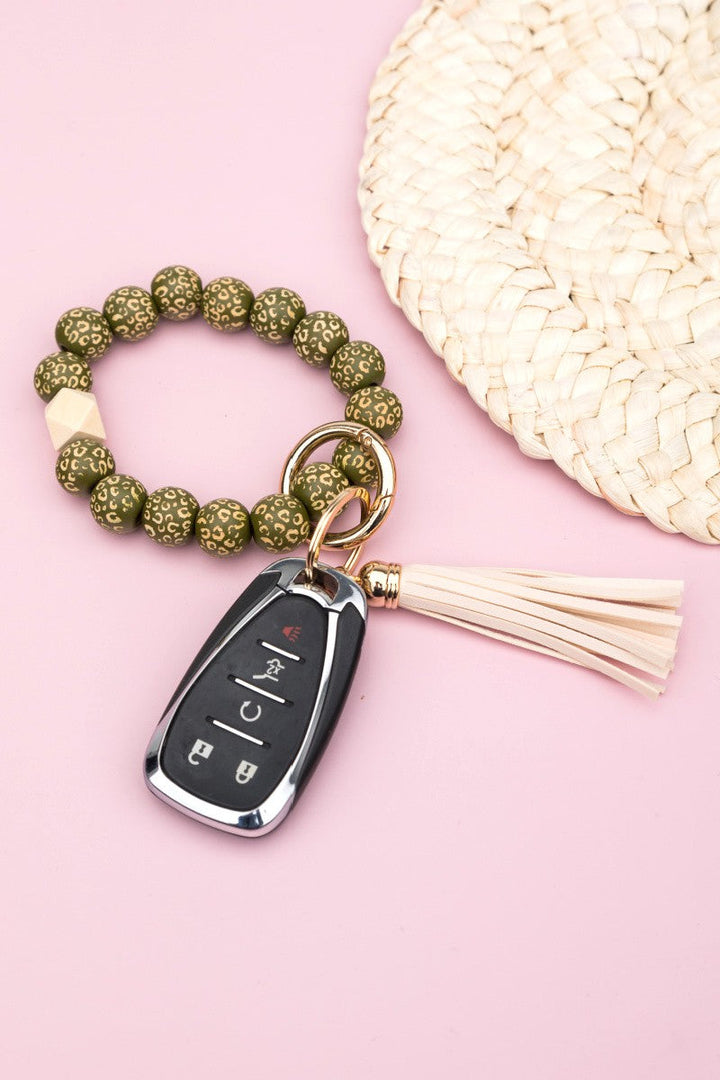 Leopard Beaded Key Ring | Anekay