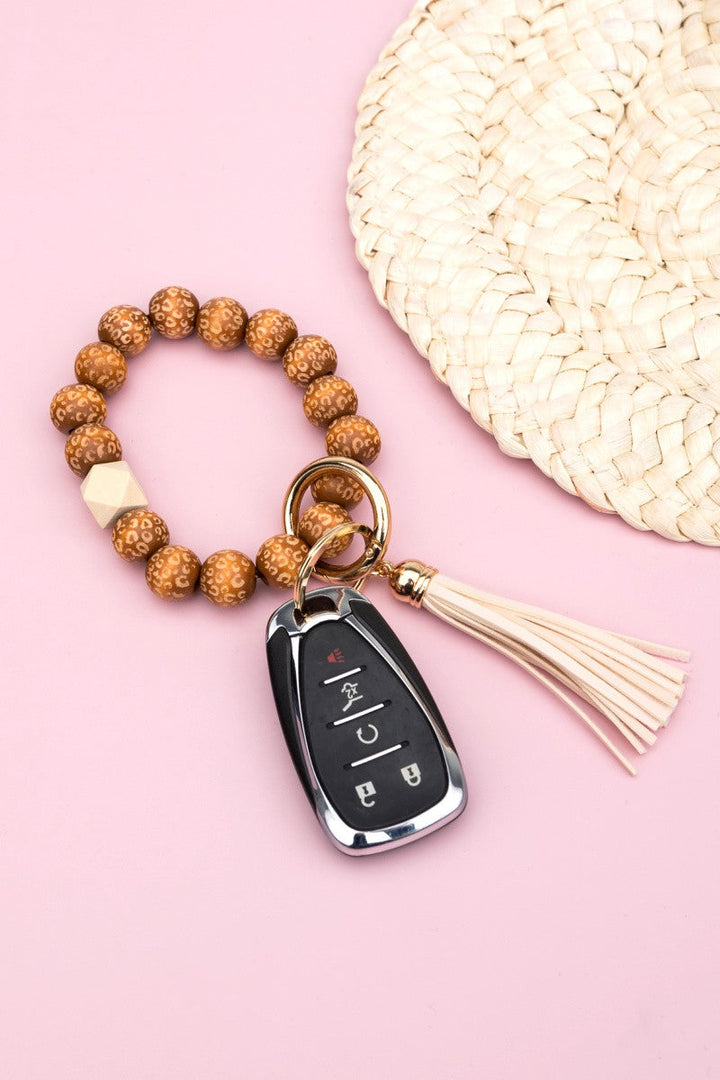 Leopard Beaded Key Ring | Anekay