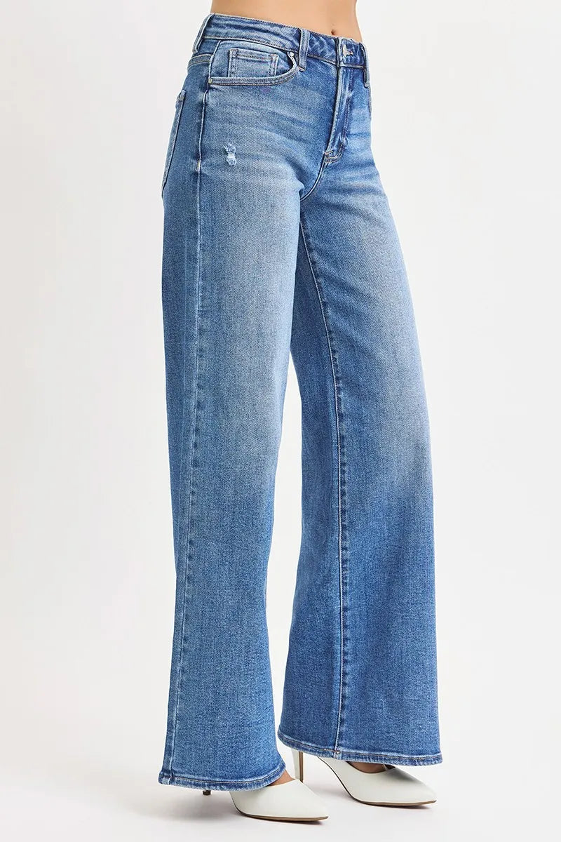 Medium Risen Full Size High Rise Wide Leg Jeans Plus Size 1