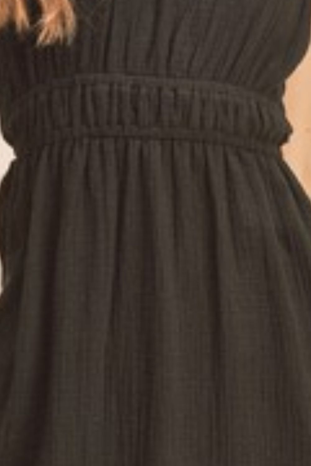 Black Aemi Co Side Slit Round Neck Sleeveless Tank Dress