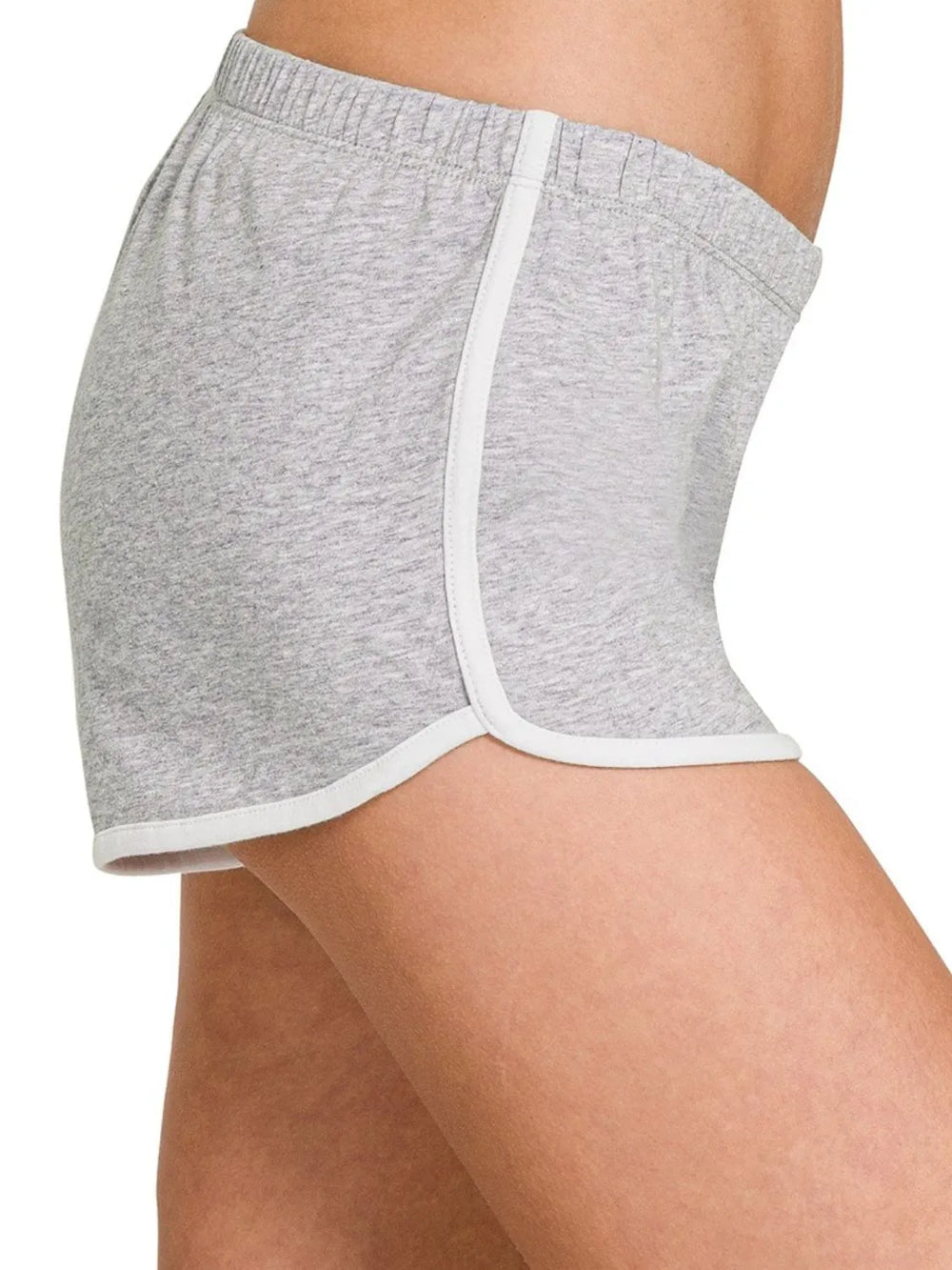 H Grey Zenana Elastic Waistband Dolphin Shorts