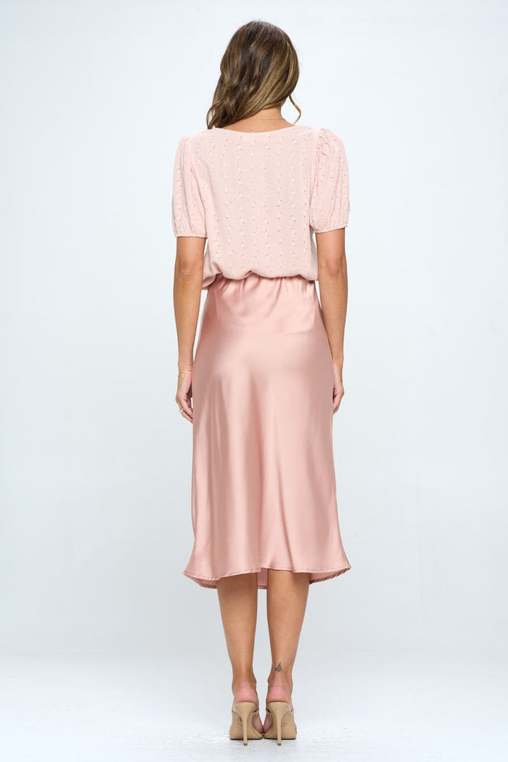 Round Neck Puff Sleeve Top With Embroidery 2