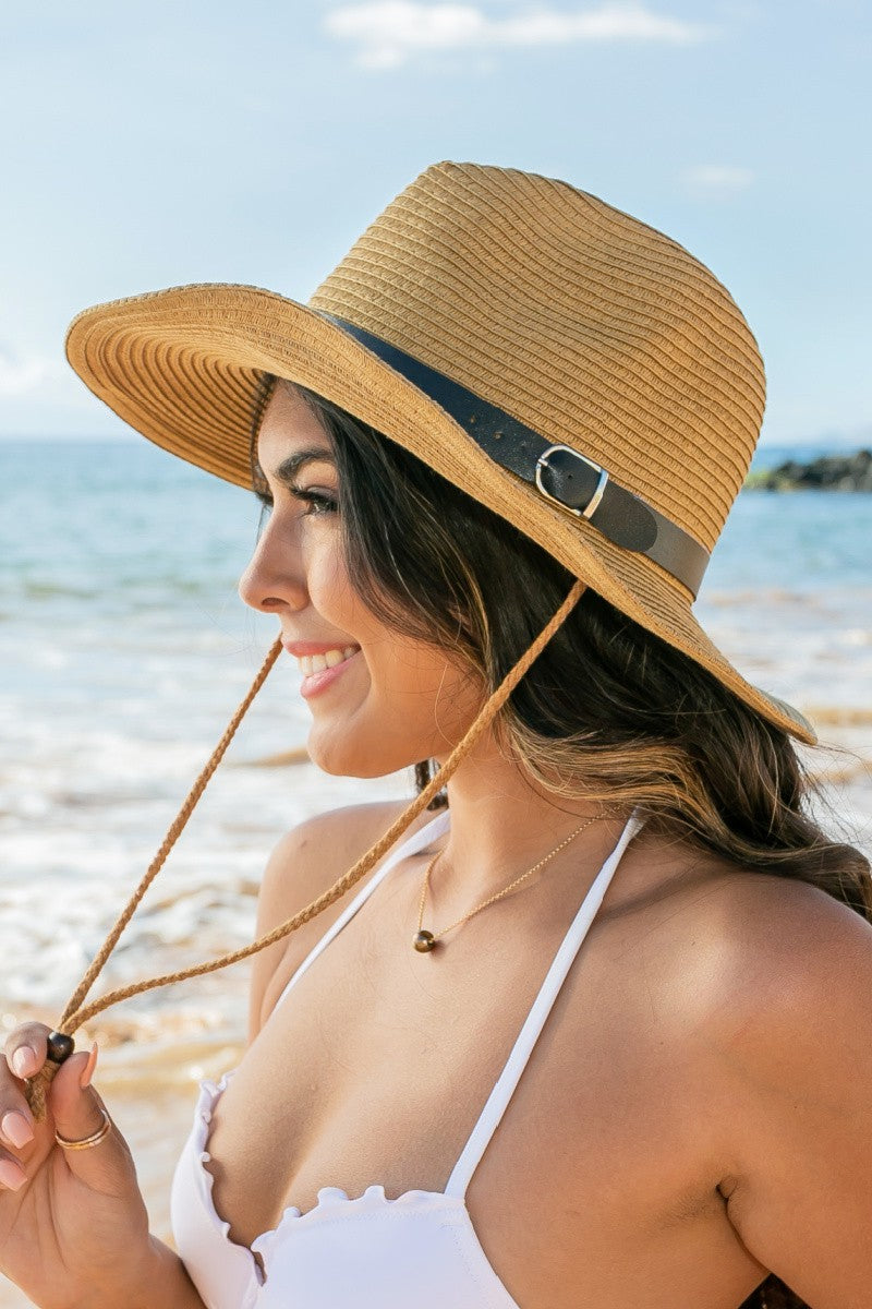 Ivory Drawstring Panama Hat