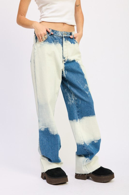 High Waisted Tie Dye Jeans