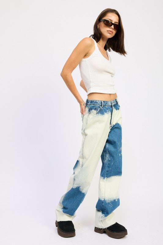 High Waisted Tie Dye Jeans