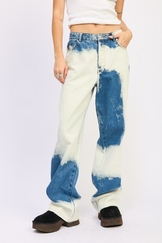 High Waisted Tie Dye Jeans