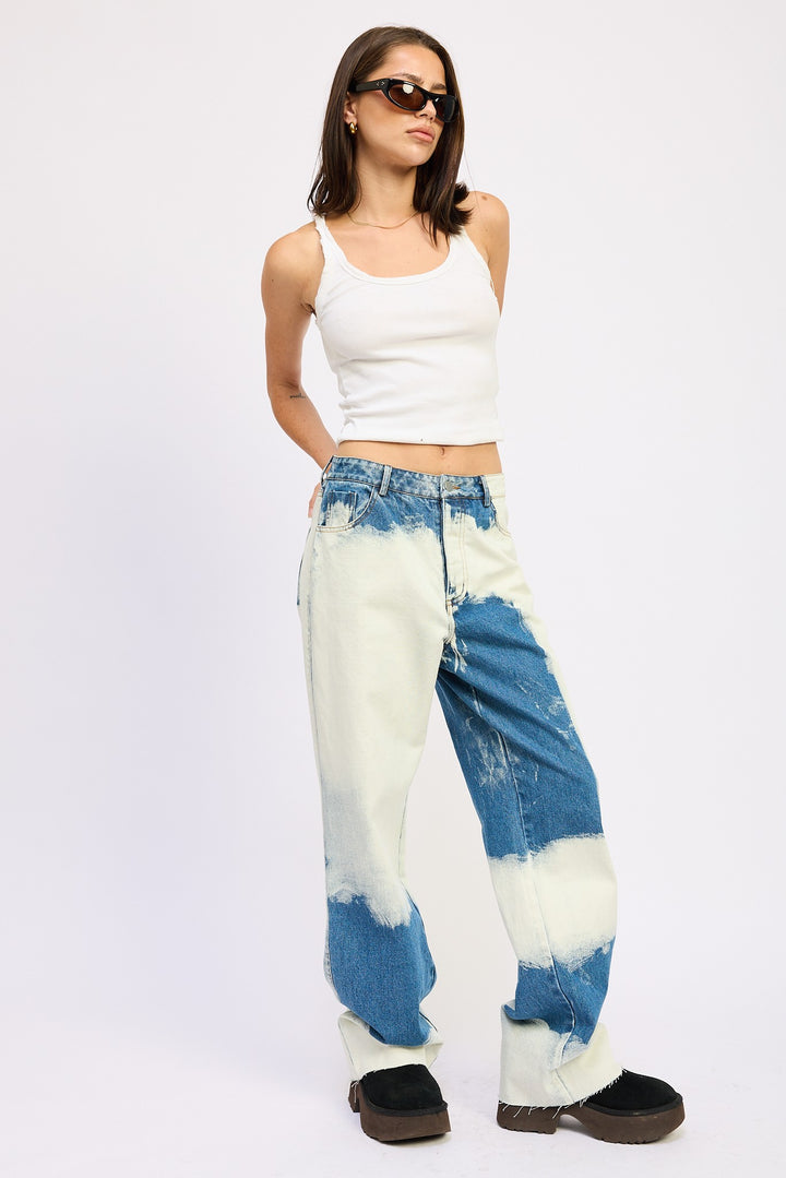 High Waisted Tie Dye Jeans