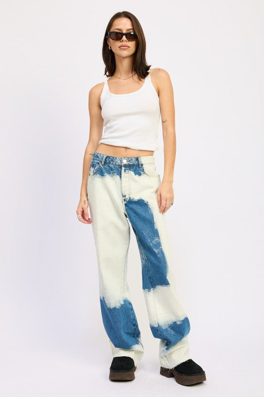 High Waisted Tie Dye Jeans