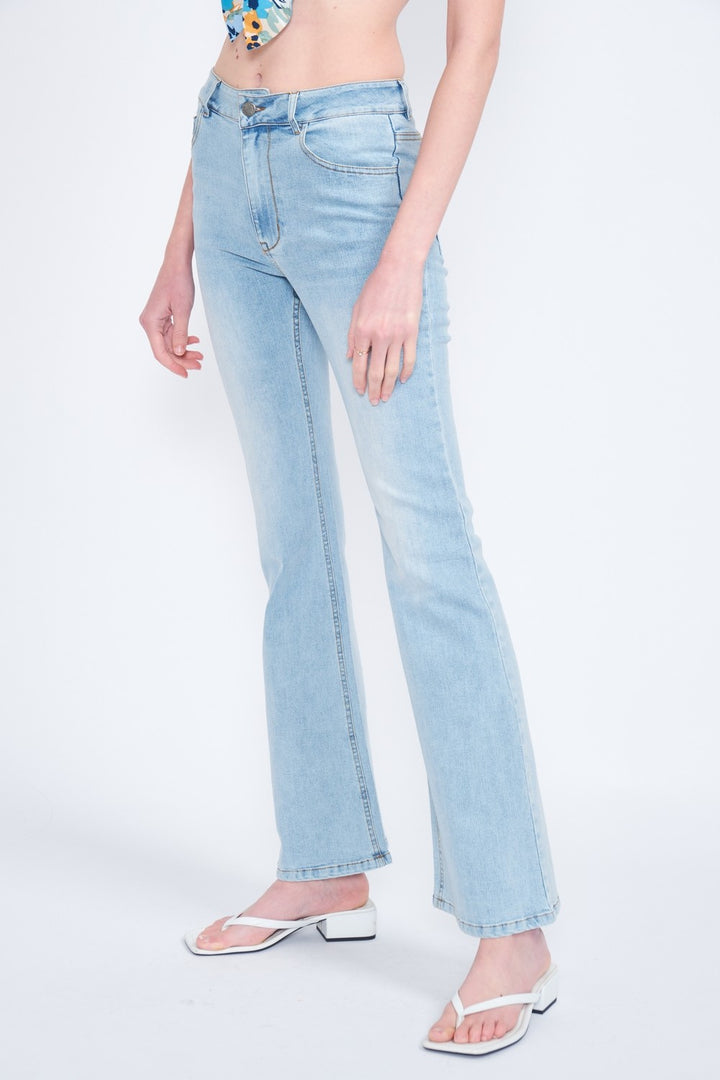 High Waisted Wide Leg Denim Jeans