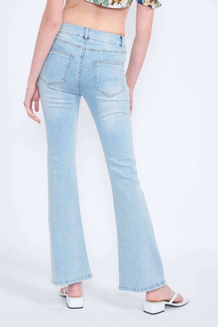 High Waisted Wide Leg Denim Jeans