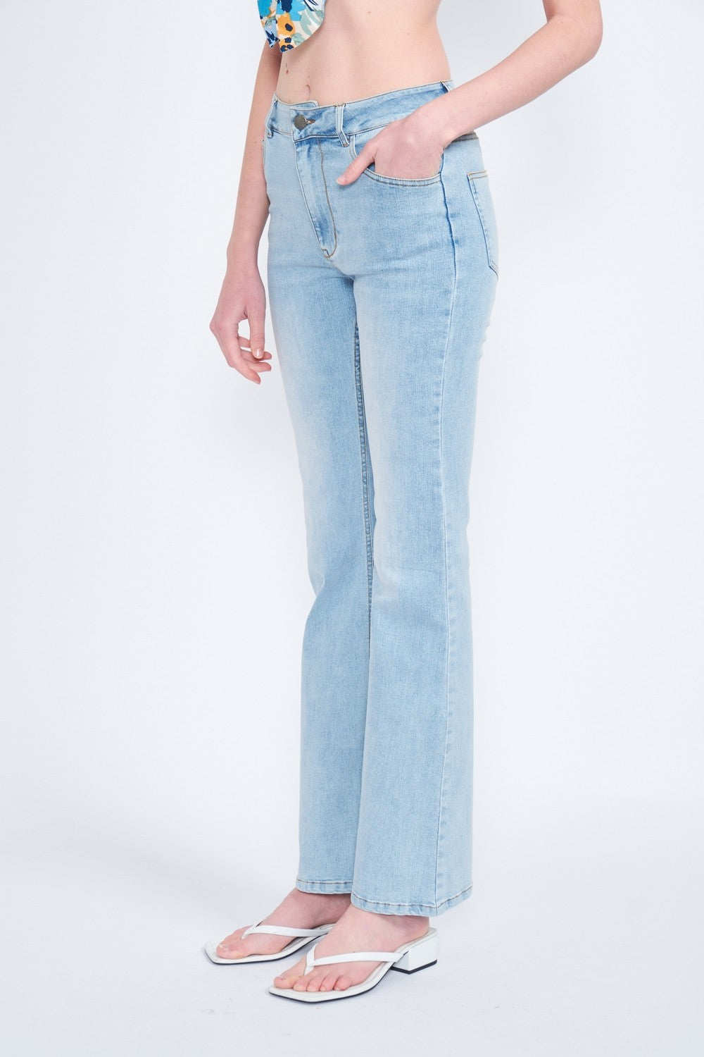 High Waisted Wide Leg Denim Jeans