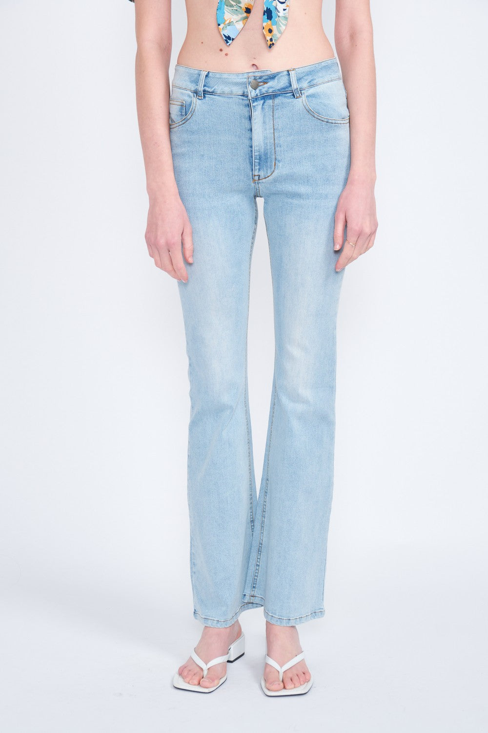 Denim High Waisted Wide Leg Denim Jeans