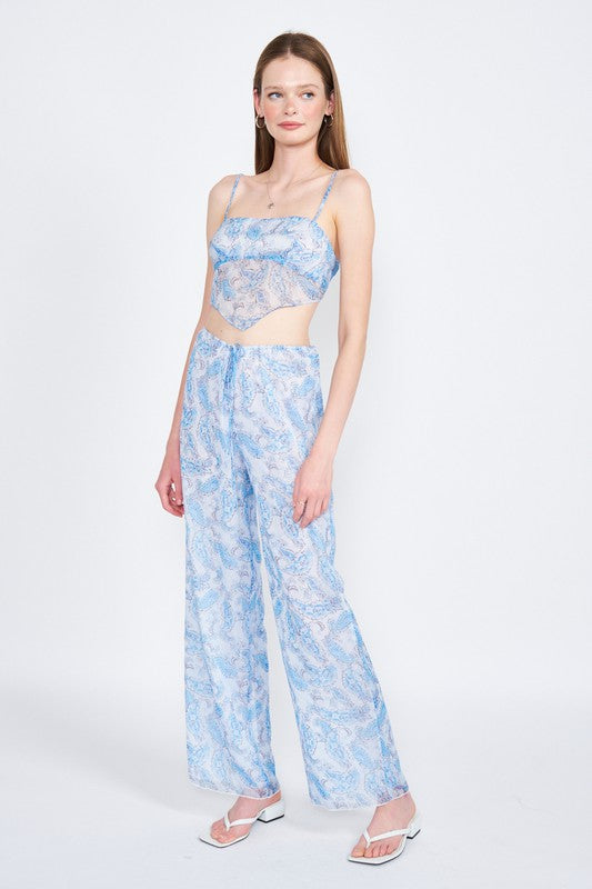 Spaghetti Strap Scarf Tie Top