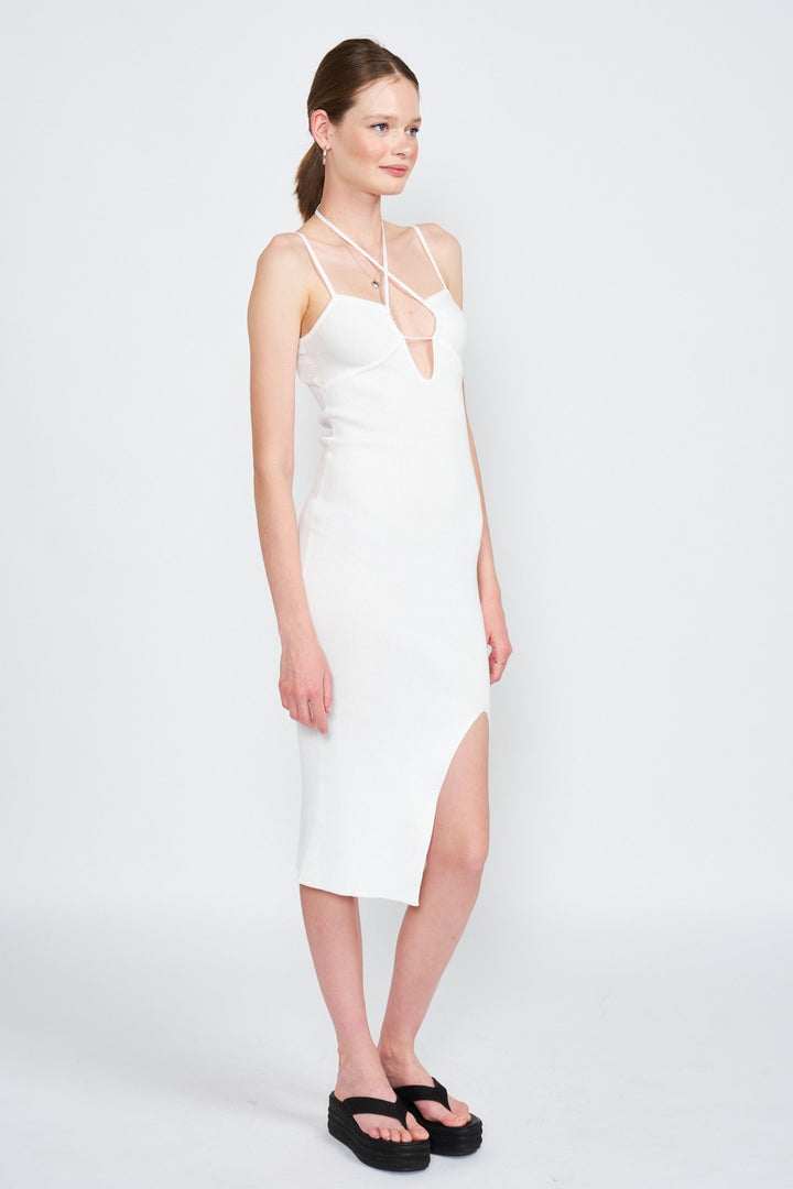 Spaghetti Strap Midi Dress With Slit 2