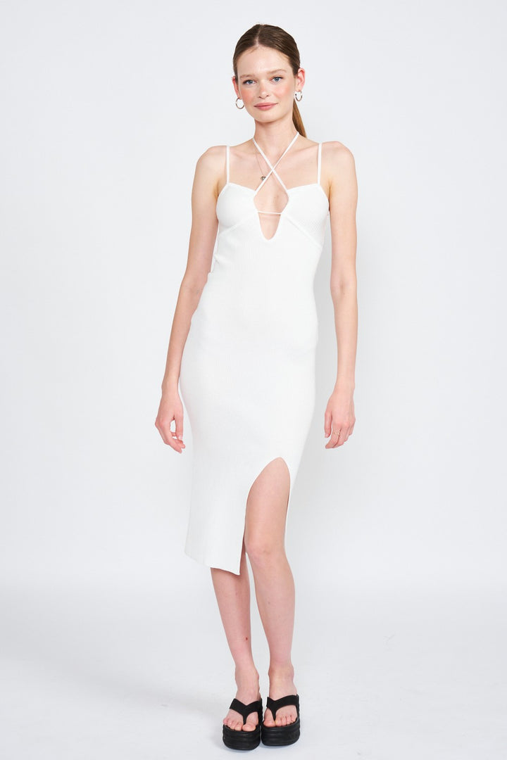Mint Spaghetti Strap Midi Dress With Slit 2