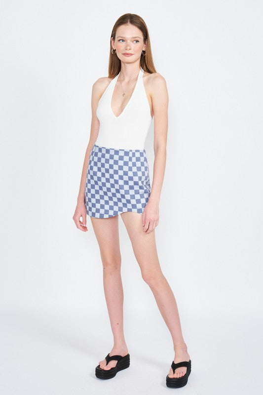 V Neck Halter Bodysuit