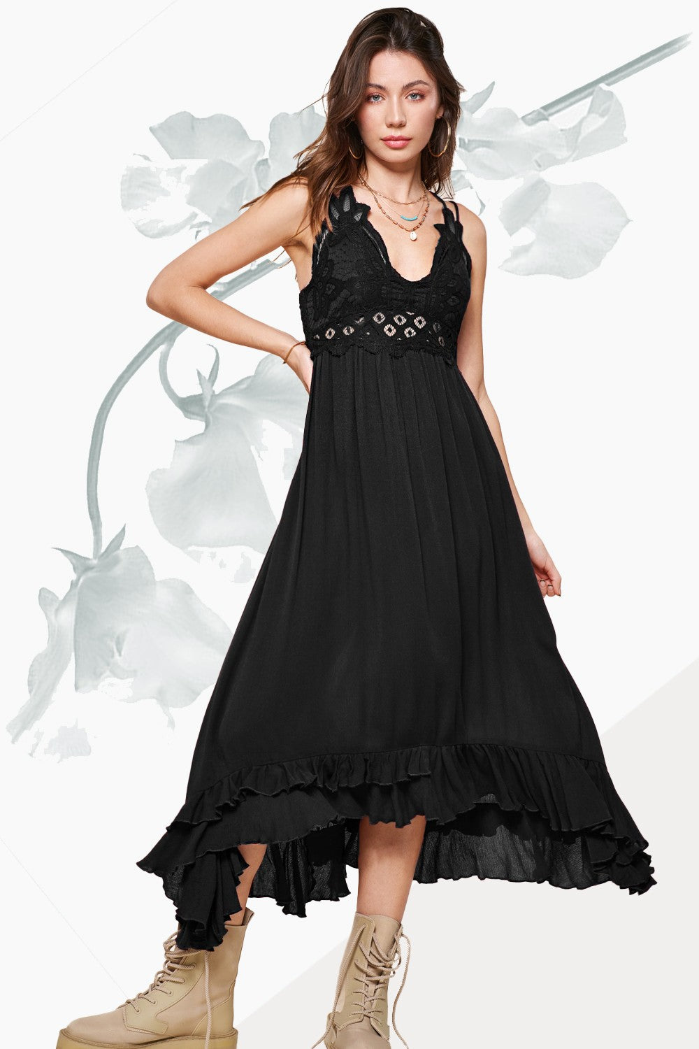 Olive Long Slip Dress